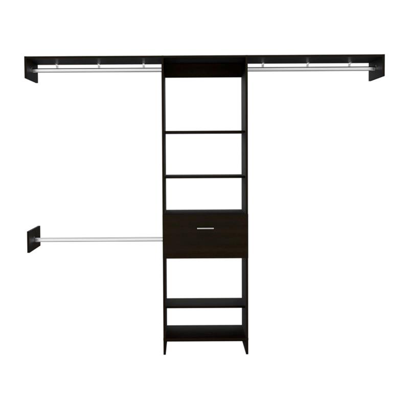TUHOME Manchester 250 Closet System -  Black - Engineered Wood