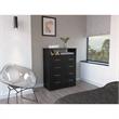 Tuhome Furniture Peru L Engineered Wood 4-Drawers Bedroom Dresser in Black