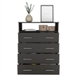 Tuhome Furniture Peru L Engineered Wood 4-Drawers Bedroom Dresser in Black