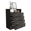 Tuhome Furniture Peru L Engineered Wood 4-Drawers Bedroom Dresser in Black