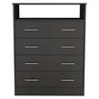 Tuhome Furniture Peru L Engineered Wood 4-Drawers Bedroom Dresser in Black