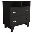 TUHOME Portanova Two Drawer Dresser - Black  Engineered Wood