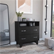 TUHOME Portanova Two Drawer Dresser - Black  Engineered Wood