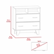 TUHOME Portanova Two Drawer Dresser - Black  Engineered Wood