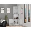 Tuhome Furniture Syrah Corner Bar Cabinet - White Engineered Wood - For Living Room