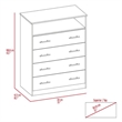 Tuhome Furniture Peru L Engineered Wood 4-Drawers Dresser in Light Gray/White