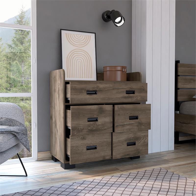 TUHOME Alyn Dresser Engineered Wood Dressers in  Brown