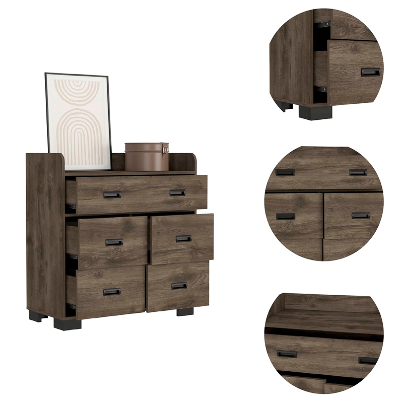 TUHOME Alyn Dresser Engineered Wood Dressers in  Brown