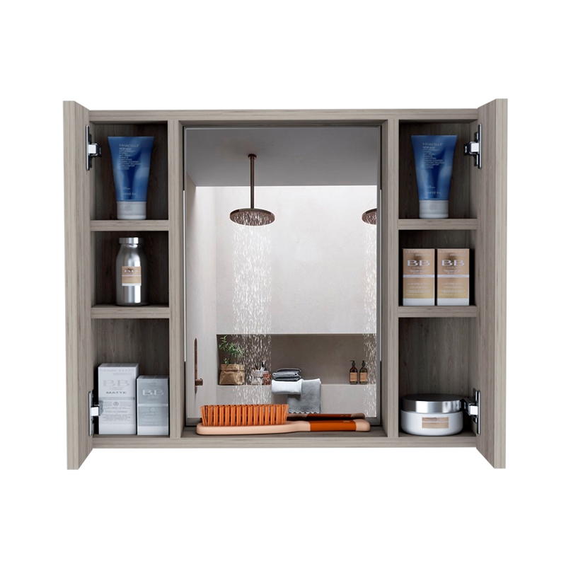 TUHOME Artemisa Medicine Cabinet  Engineered Wood Medicine Cabinets in  Gray