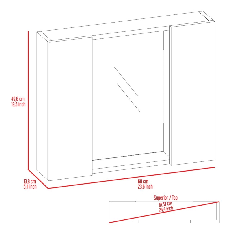 TUHOME Artemisa Medicine Cabinet  Engineered Wood Medicine Cabinets in  Gray