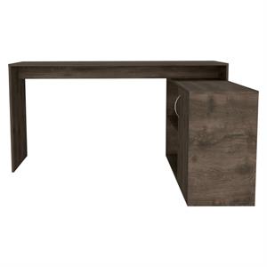 Tuhome Furniture Axis L-Shaped Desk Engineered Wood Desks in Brown
