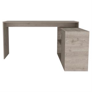 Tuhome Furniture Axis L-Shaped Desk Engineered Wood Desks in Gray