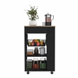 TUHOME Blosson Kitchen Cart  Engineered Wood Kitchen Carts in  Multi-color