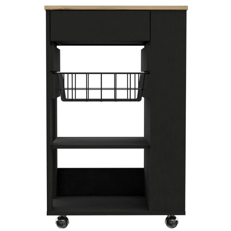 TUHOME Blosson Kitchen Cart  Engineered Wood Kitchen Carts in  Multi-color
