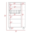 TUHOME Blosson Kitchen Cart  Engineered Wood Kitchen Carts in  Multi-color