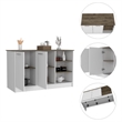TUHOME Ginger Kitchen Island Engineered Wood Kitchen Islands in  Multi-color