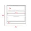TUHOME Kaia 3 Drawers Dresser  Engineered Wood Dressers in  Gray