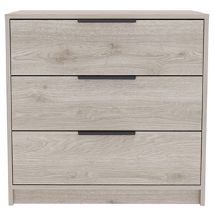 TUHOME Kaia 3 Drawers Dresser  Engineered Wood Dressers in  Gray