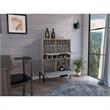 TUHOME Lyrata Bar Cabinet - Gray Engineered Wood - For Living Room