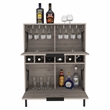 TUHOME Lyrata Bar Cabinet - Gray Engineered Wood - For Living Room
