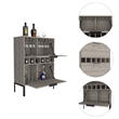 TUHOME Lyrata Bar Cabinet - Gray Engineered Wood - For Living Room
