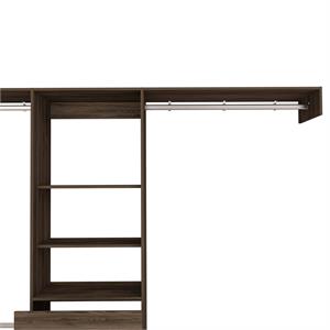 Tuhome Furniture Manchester 250 Closet System - Dark Walnut Engineered Wood