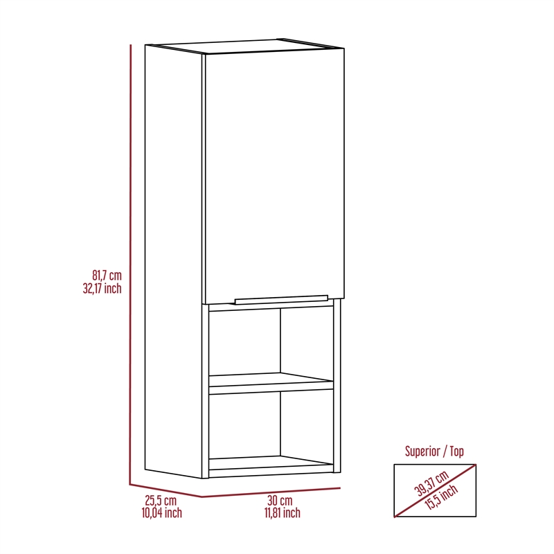 TUHOME Mila Bathroom Cabinet - Ash Engineered Wood - For Bathroom