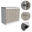 TUHOME Napoles Freestanding Sink - White/Light Grey Engineered Wood