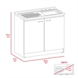 TUHOME Napoles Utility Sink Sink - White/Smoky Oak Engineered Wood