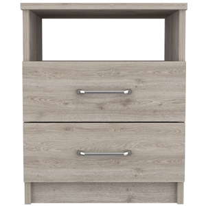 TUHOME Napoles Night Stand - Light Gray  Engineered Wood - For Bedroom