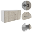 Tuhome Furniture Napoles Wall Cabinet - White/Light Gray Engineered Wood