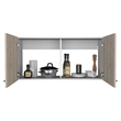 Tuhome Furniture Napoles Wall Cabinet - White/Light Gray Engineered Wood