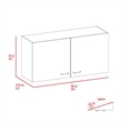 Tuhome Furniture Napoles Wall Cabinet - White/Light Gray Engineered Wood