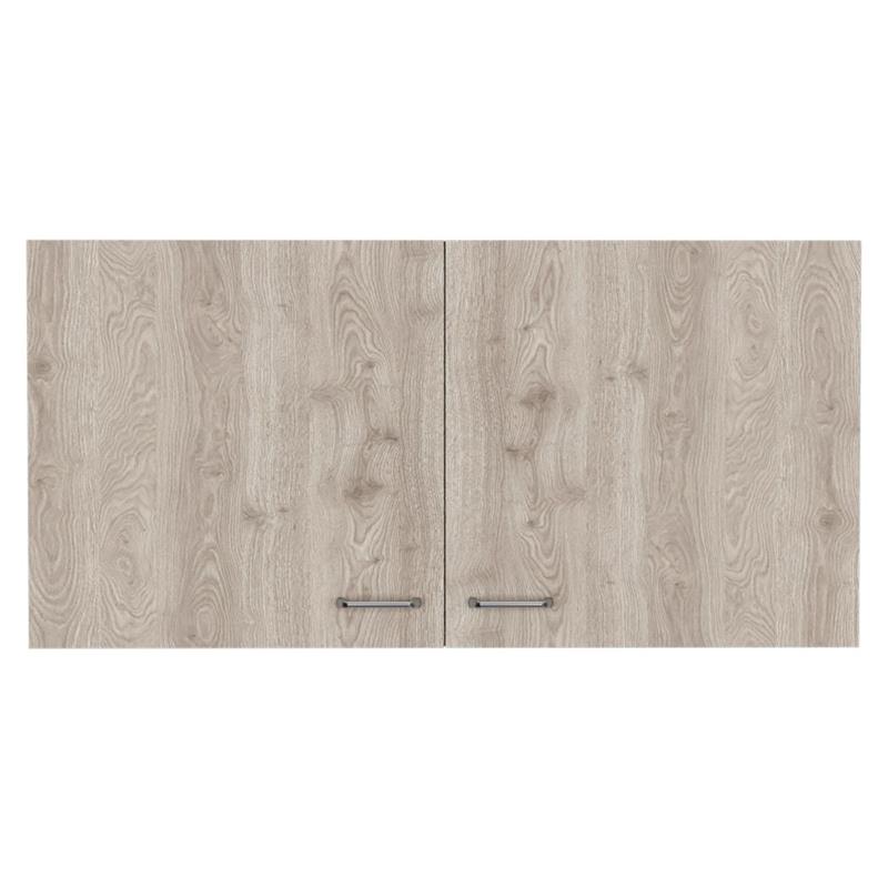 TUHOME Napoles Wall Cabinet - White/Light Gray Engineered Wood