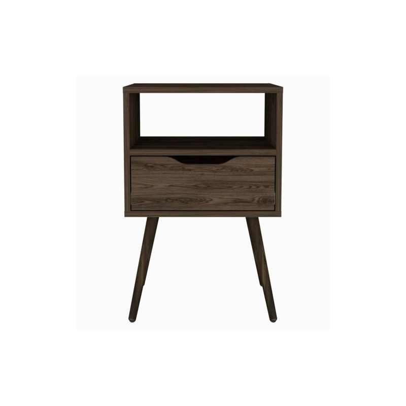 TUHOME Otom Nightstand - Color Brown - Material Engineered Wood