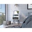 TUHOME Otom Nightstand - Ash / White Engineered Wood - For Bedroom