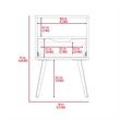 TUHOME Otom Nightstand - Ash / White Engineered Wood - For Bedroom