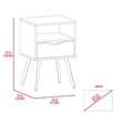 TUHOME Otom Nightstand - Ash / White Engineered Wood - For Bedroom