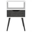 TUHOME Otom Nightstand - Ash / White Engineered Wood - For Bedroom