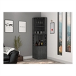 TUHOME Syrah Corner Bar Cabinet - Smoky Oak  Engineered Wood