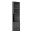 TUHOME Syrah Corner Bar Cabinet - Smoky Oak  Engineered Wood