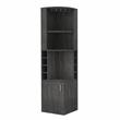 TUHOME Syrah Corner Bar Cabinet - Smoky Oak  Engineered Wood