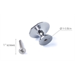 TUHOME silver metal Mushroom Cabinet Hardware Knob Diameter 1-1/8 Inch Set Of 20