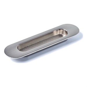 TUHOME  Silver stainless Steel Recessed Oval Flush Pulls   6&quot  (Set Of 20)