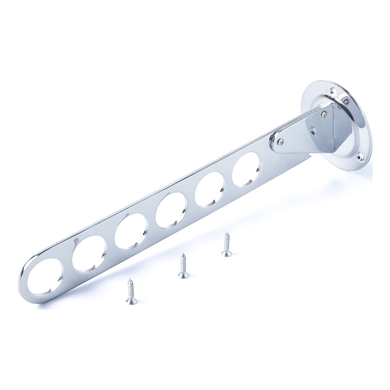 TUHOME  silver Stainless steel Clothes Rack Adjustable Angle 6 Holes (Set Of 4)