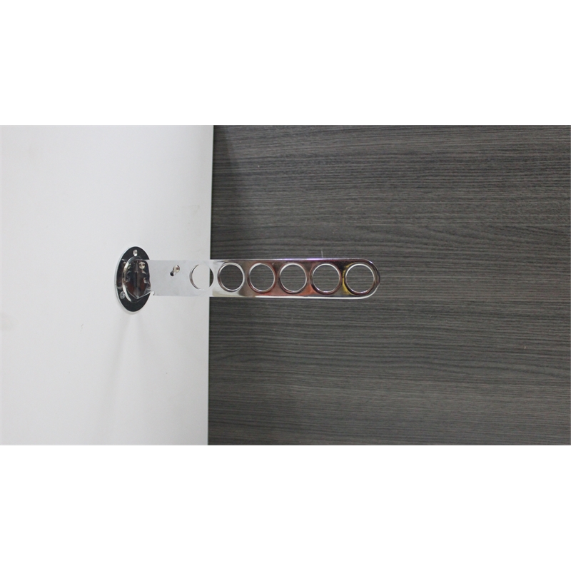 TUHOME  silver Stainless steel Clothes Rack Adjustable Angle 6 Holes (Set Of 4)