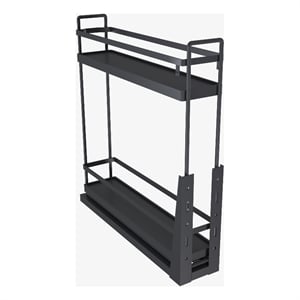 TUHOME Gray stainless steel Kitchen Bottle Rack Cabinet Pullout Organizer