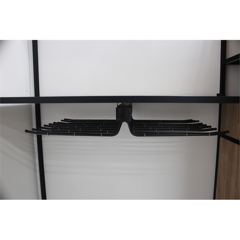 TUHOME Pull Out Trousers Rack 18 Arms Black Clothes Organizer stainless steel