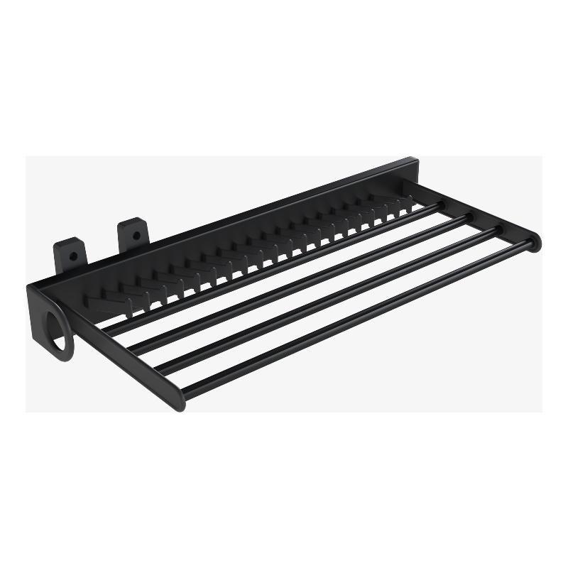 TUHOME Pull Out Trouser&Tie Rack 14 Hooks And 4 Arms Black aluminum X1 Un