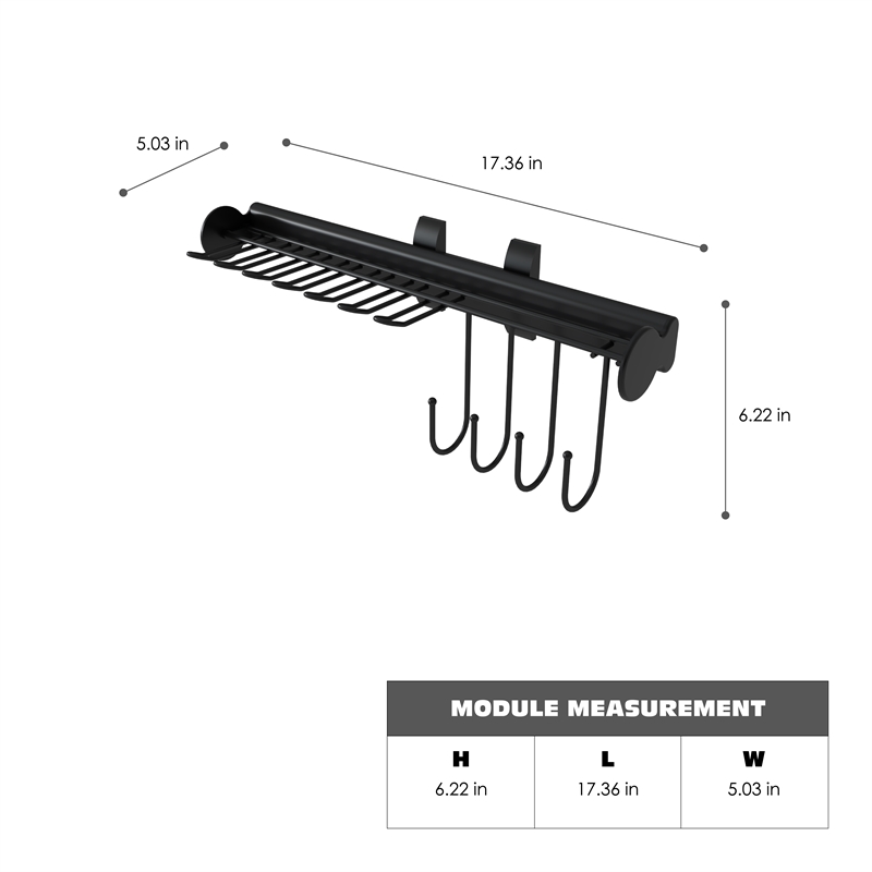 TUHOME black Stainless steel Pull Out Belt &Tie Rack Chrome Plated X2 Un